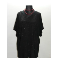 Wieczorowa tunika Oversize z błyszczącą niteczką - czarna